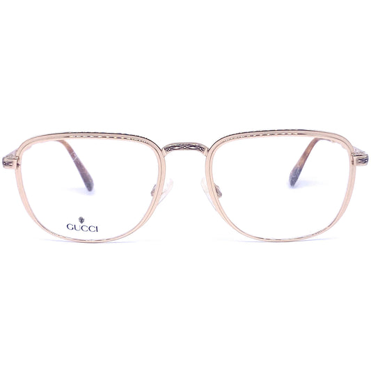 Gucci 1225square gold frames with decó details, 1990s NOS Italy