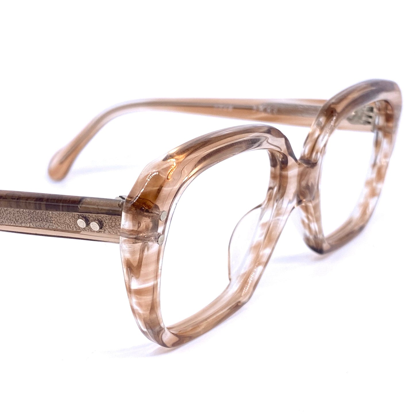 Röhm 1950s square kids eyeglasses frames, bicolore or Smokey clear, NOS in 2 sizes.