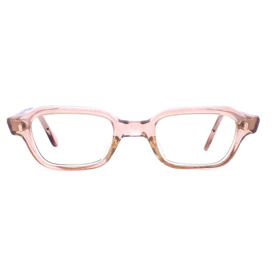 Röhm 1940s translucent pink square/rectangular  kids glasses frames, NOS in 3 sizes.