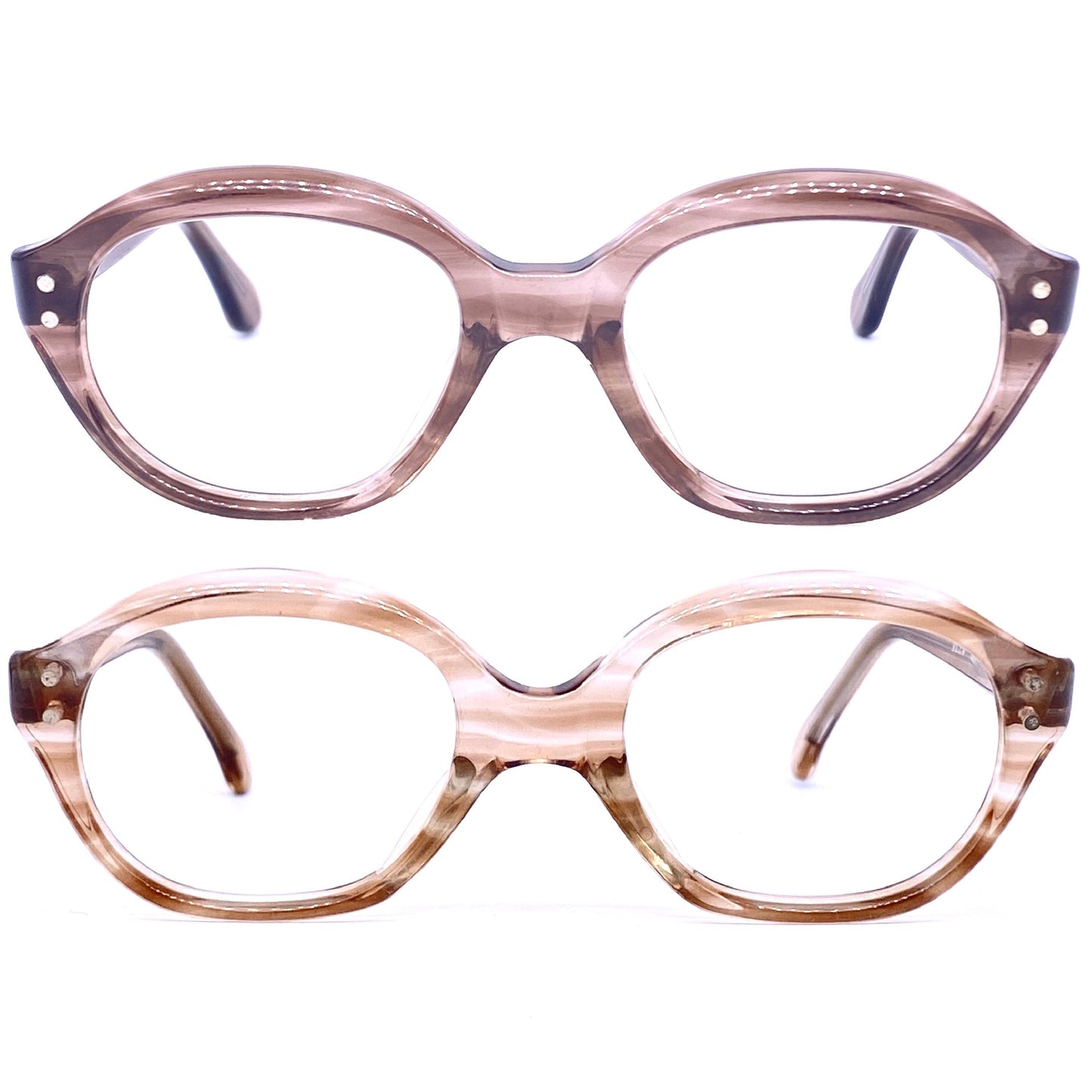 Röhm 1950s oval horn rim kids eyeglasses frames, NOS in 2 colors, 4 sizes.