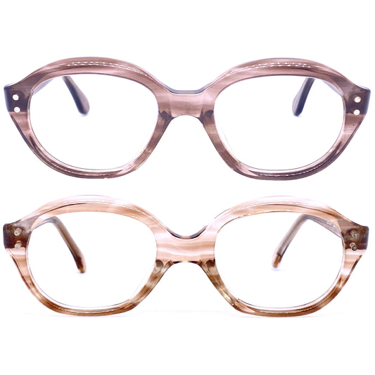 Röhm 1950s oval horn rim kids eyeglasses frames, NOS in 2 colors, 4 sizes.