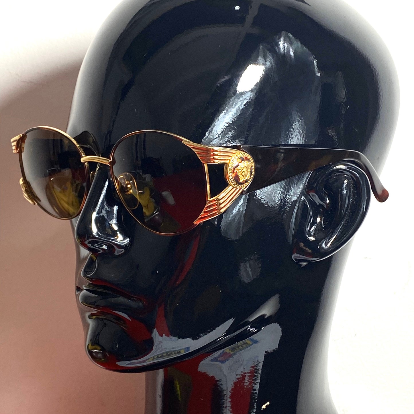 Gianni Versace S64 tortoise gold oversized sunglasses made in Italy, 1990s