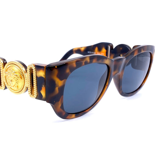 Gianni Versace 413/A iconic Medusa sunglasses, tortoise with golden details, NOS 90s