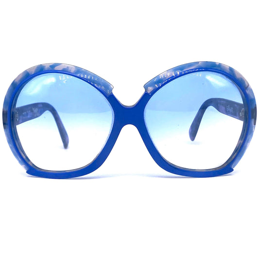 Silhouette 585 blue oversized sunglasses made in Austria, 1970s space age NOS