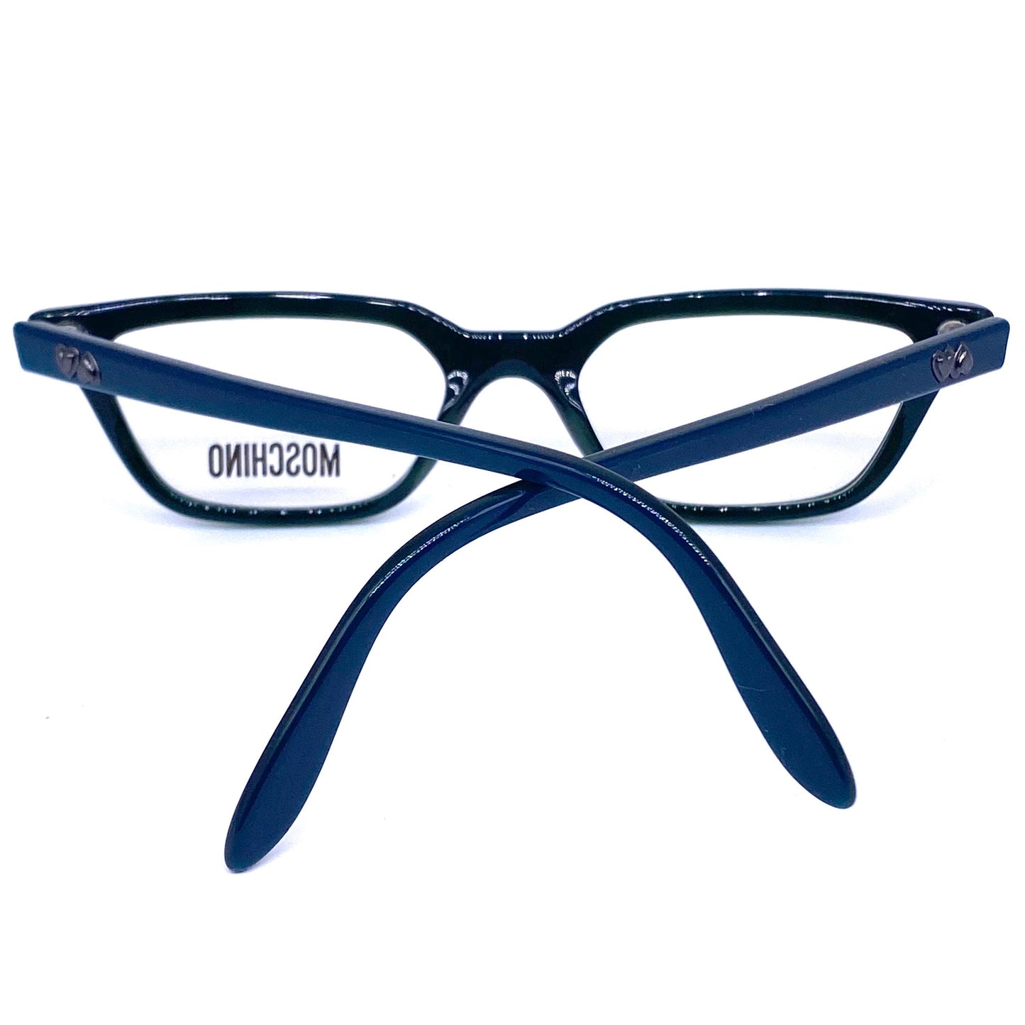 Moschino emerald/blue square cateye eyeglasses frames made in ItAly, 1990s NOS