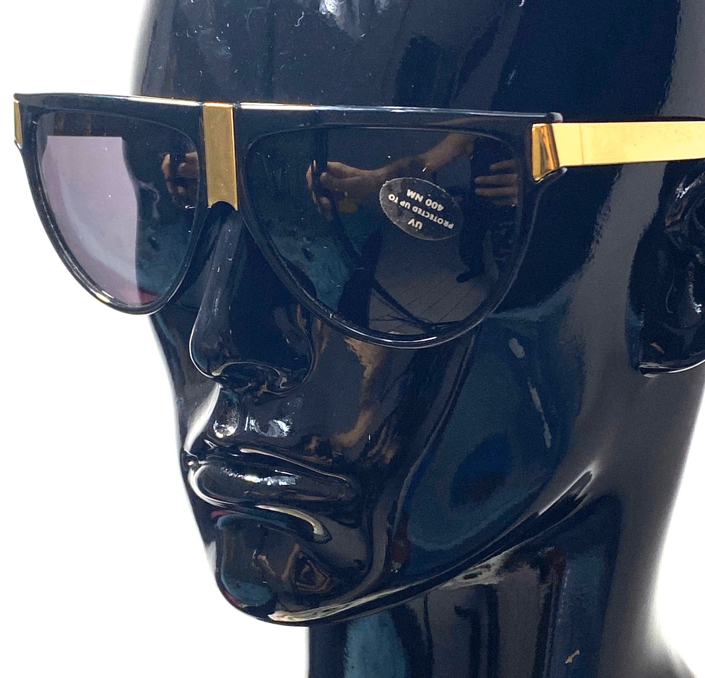 Gianfranco Ferrè GFF 26 black/ golden sunglasses, NOS 1990s made in Italy.