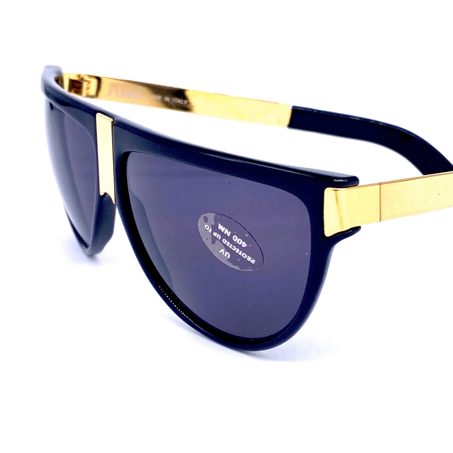 Gianfranco Ferrè GFF 26 black/ golden sunglasses, NOS 1990s made in Italy.