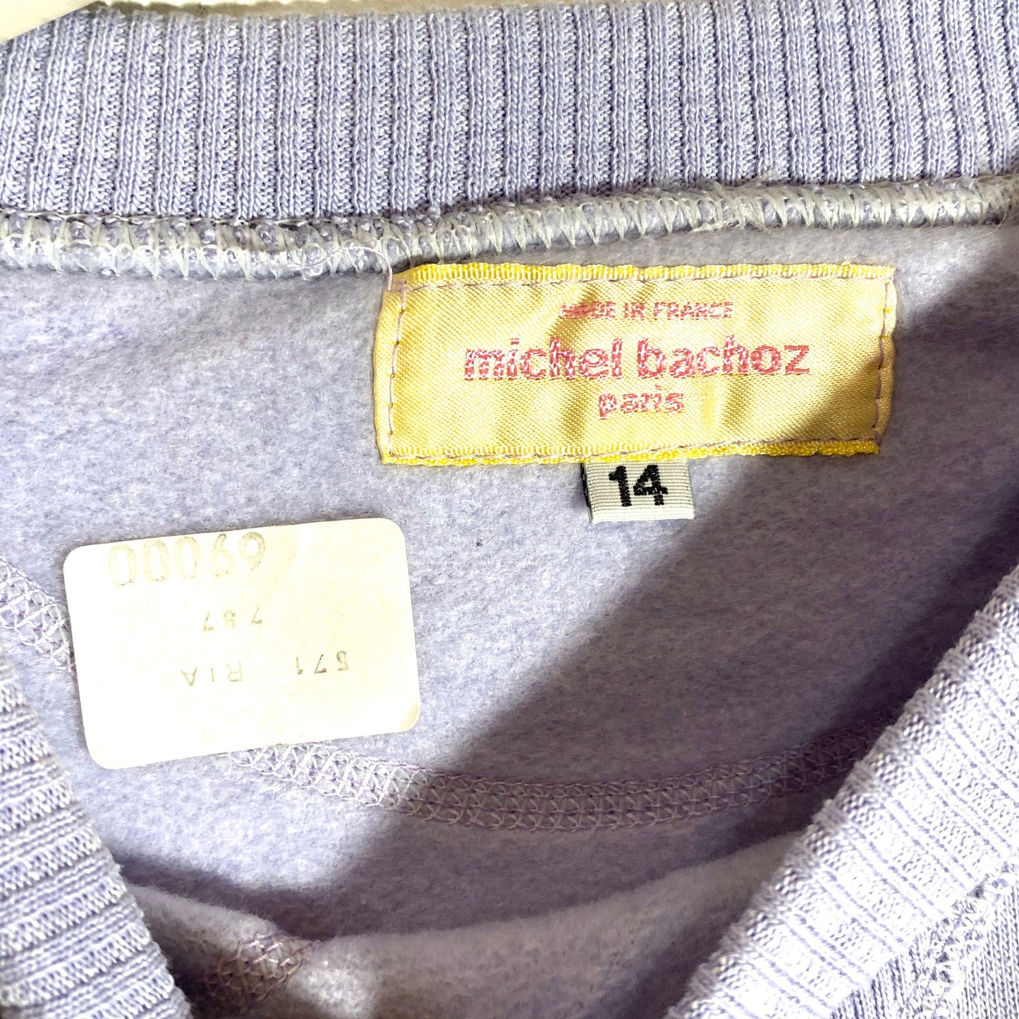 Bugs Bunny lilac sweatshirt Warner Bros print by Michel Bachoz, new old stock 80s size M.