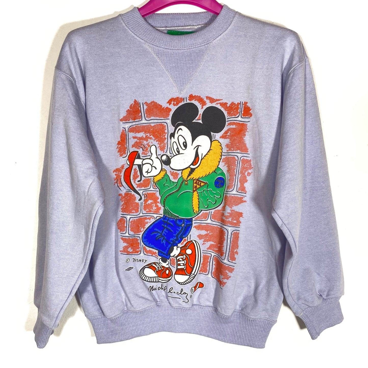 Disney Mickey Mouse sweatshirt by Michel Bachoz, new old stock 80s 2 colors & sizes.