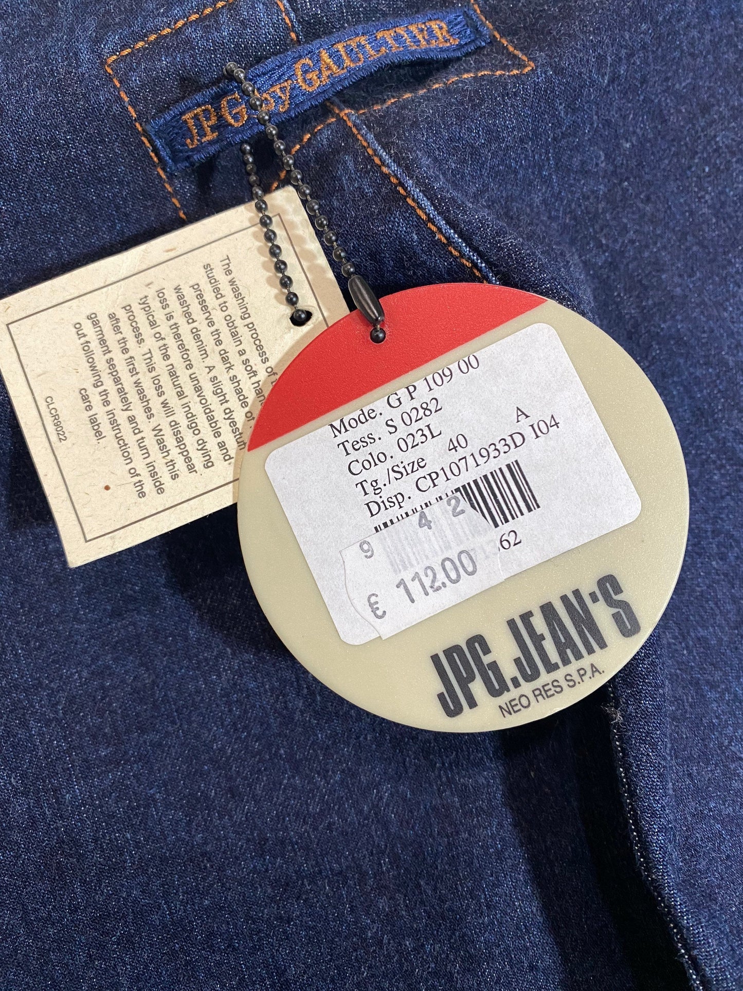 Jean’s Paul Gaultier indigo dark blue denim ladies slim fit trousers, new with tags sz 40 (26/27)