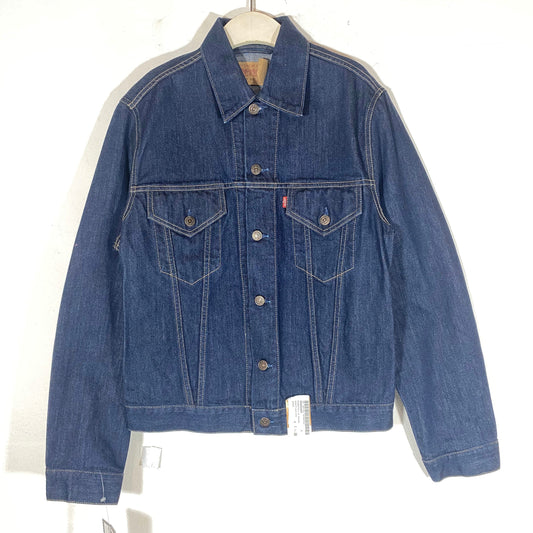 Levi’s red tab slim fit L size trucker denim jacket, dark indigo blue, new with tags, mint.