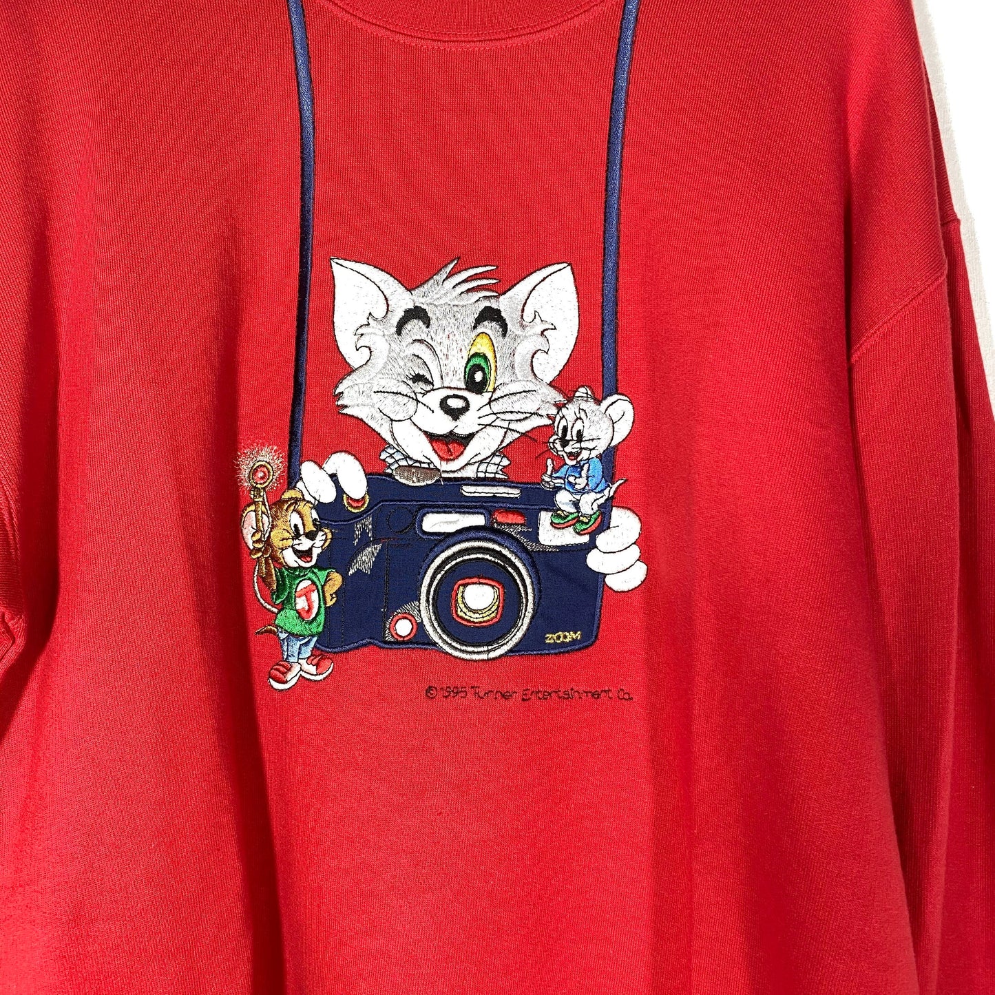 Segreta by Schvili Tom & Jerry camera embroidered sweatshirt, mint condition sz S oversized fit