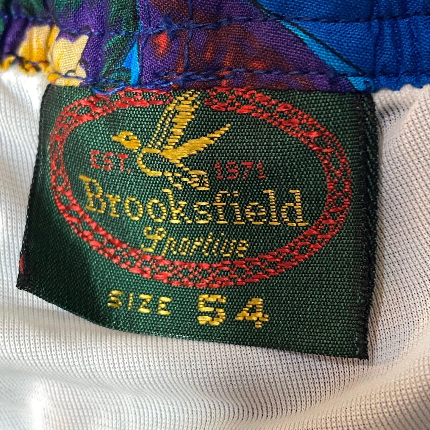 Brooksfield NWT 90s blue paisley printed swim shorts sz 52, 54 new
