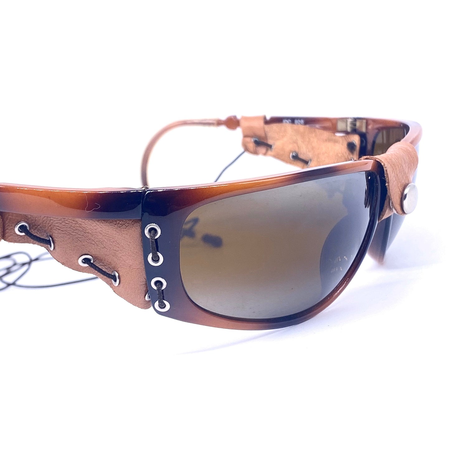 IDC 606 leather side shield sunglasses made in France in the 80s