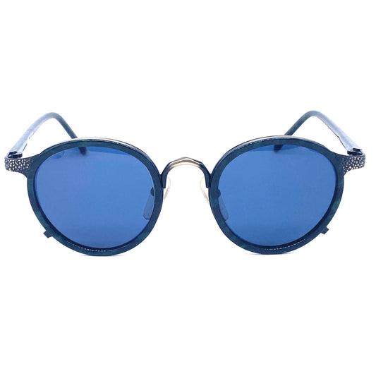 Jean Paul Gaultier 56 9273 vintage round green tortoise sunglasses, NOS 90s