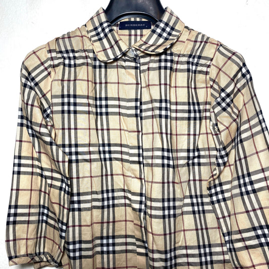 Burberry kids 100% cotton nova check blouse sz 2 in mint condition