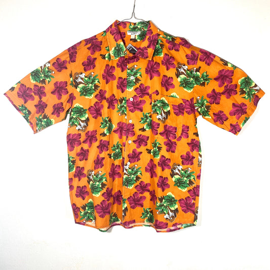 Iceberg beachwear orange aloha shirt Shere Khan book of the jungle mint condition
