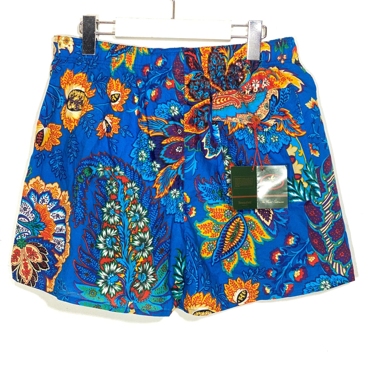 Brooksfield NWT 90s blue paisley printed swim shorts sz 52, 54 new