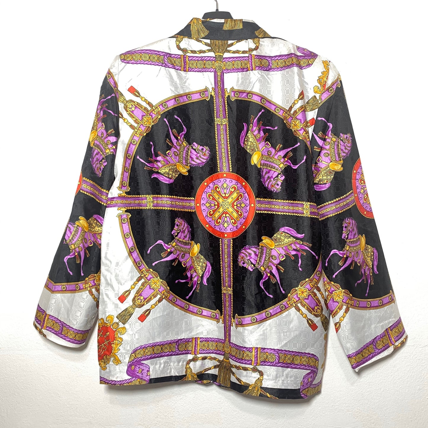 Stunning baroque Hermès print style silk blazer jacket size 46