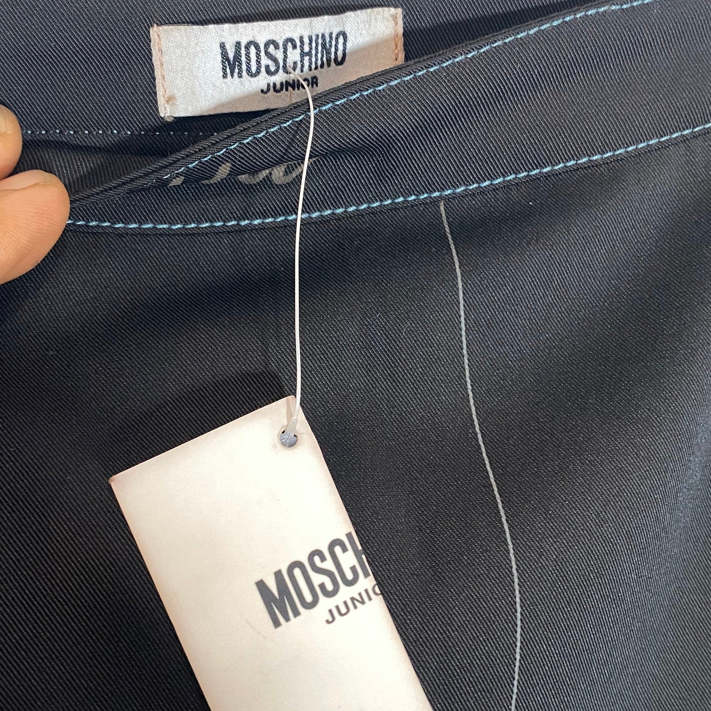 Moschino NWT black ladies / girls mini skirt with sartorial measuring tape and notes sz 36