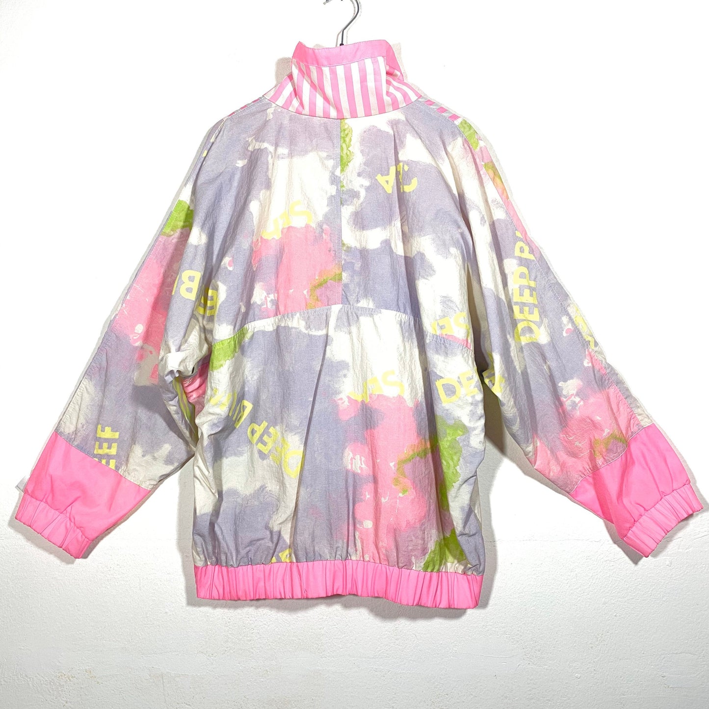 Toper flashy neon color striped / water colored allover windbreaker jacket, pure nurave style!