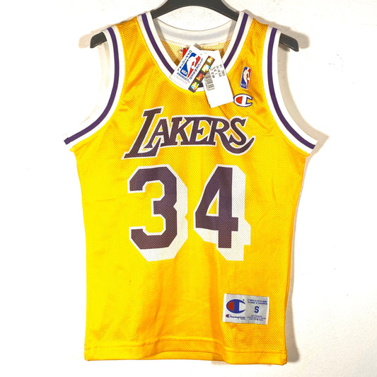 Los Angeles Lakers O’Neal 34 NBA Champions Jersey   NOS 90s with tags sz S boys size