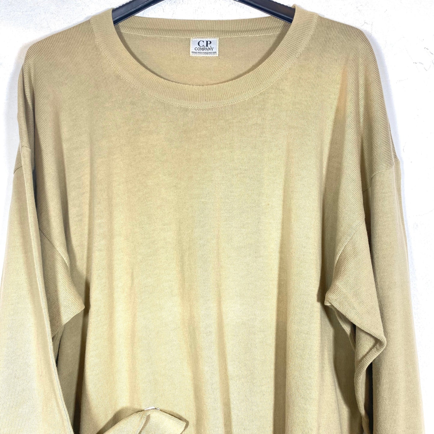 CP Company 80s minimalist beige cotton sweater made in Italy, great condition