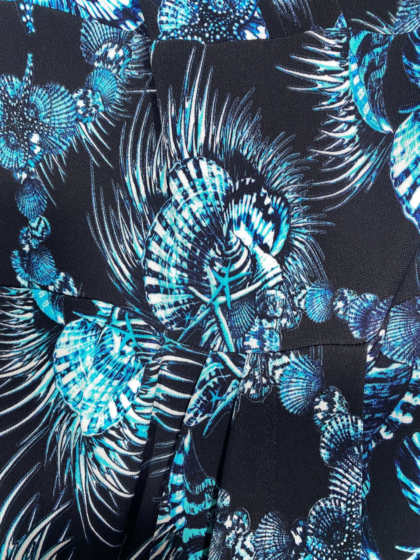 Just Cavalli Black / blue sea shells & stars long viscose dress, mint condition.