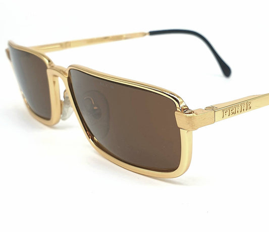 Gianfranco Ferrè GFF 166s square golden metal alutanium sunglasses made in Italy 1980s NOS