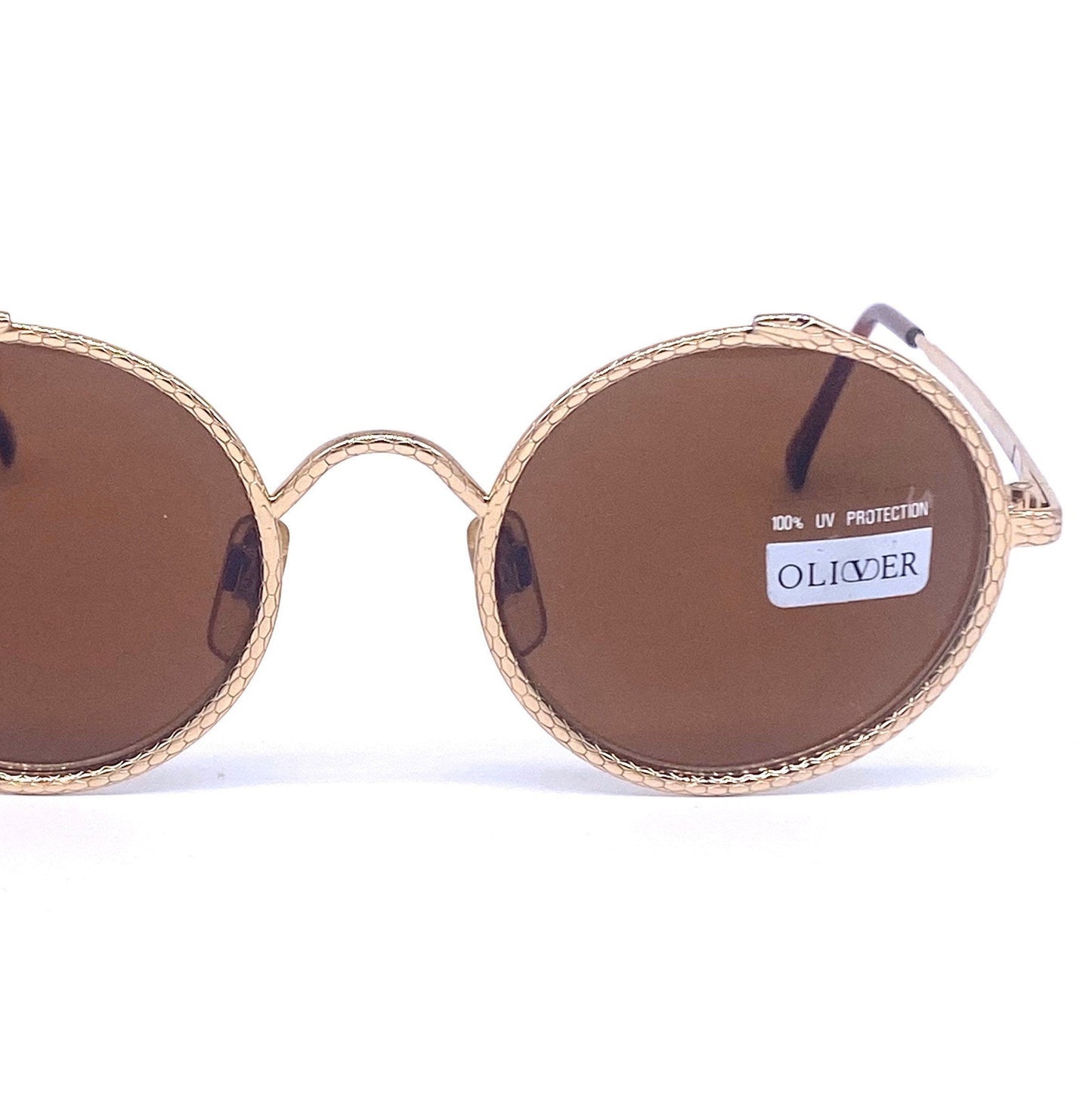 Oliver Valentino 1821 903 Esoteric golden snake round shape sunglasses, w/amazing carved snake. New and unworn conditions.