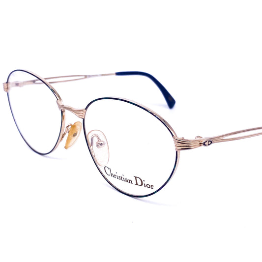 Christian Dior 2863 Minimalist Oval Shape Golden Metal Eyeglasses Frame no’s 80s Made in Japan