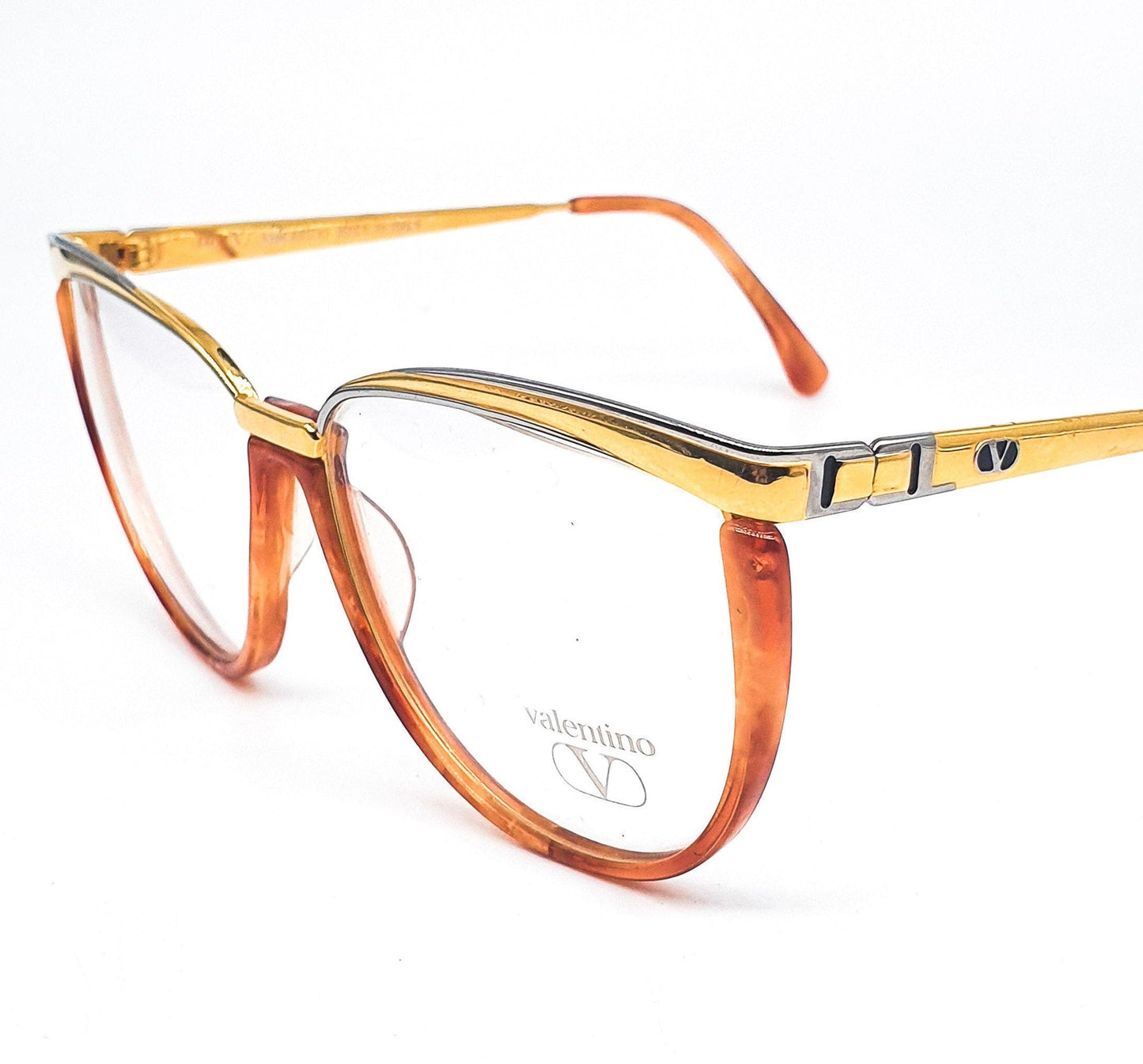 Valentino 326 tortoise -gold cateye eyeglasses frames, 1980s NOS