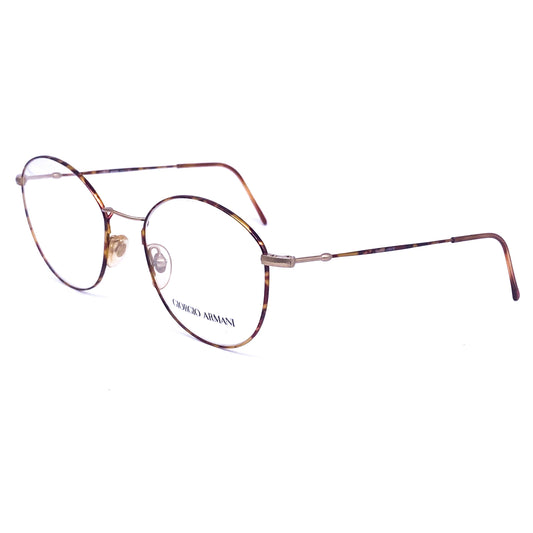 Giorgio Armani 233 minimalist oval tortoise gold metal frames, NOS 80s Italy