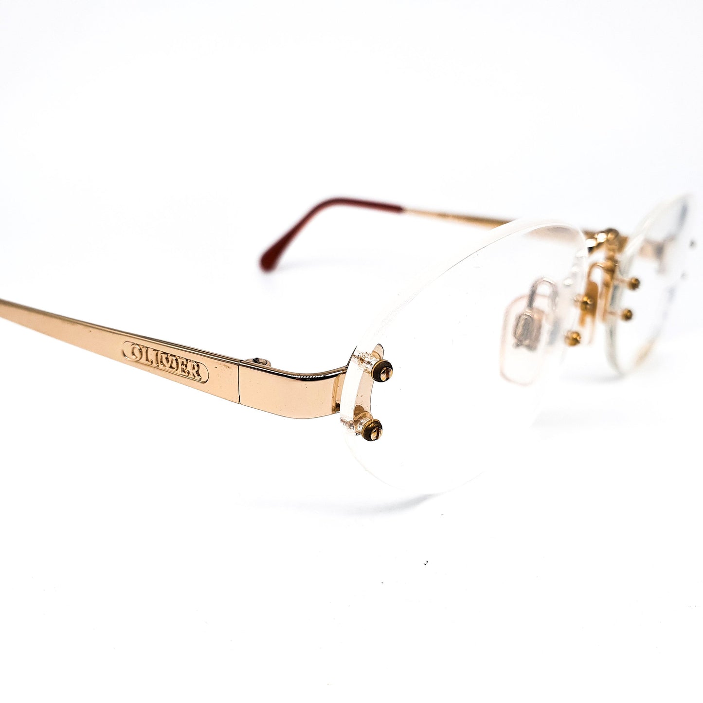 Oliver 1350 903 Oval rimless golden metal eyeglasses frame no’s 80s Italy