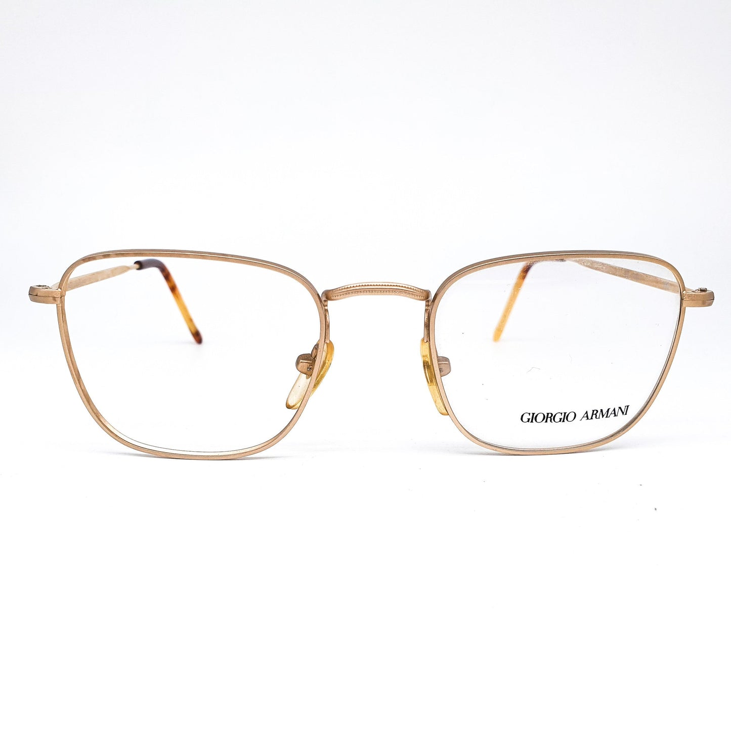 Giorgio Armani large square gold eyeglasses frames, 1980s ITALY NOS