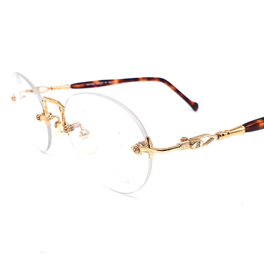 Royale Burley by Sovereign minimalist rimless golden metal eyeglasses frames,  NOS 90s.