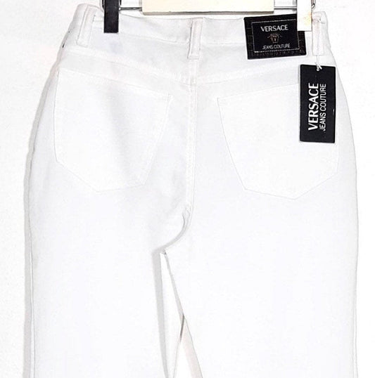 Versace Jeans Couture NOS white cotton/spandex pants Medusa badge sz 31 90s with tags