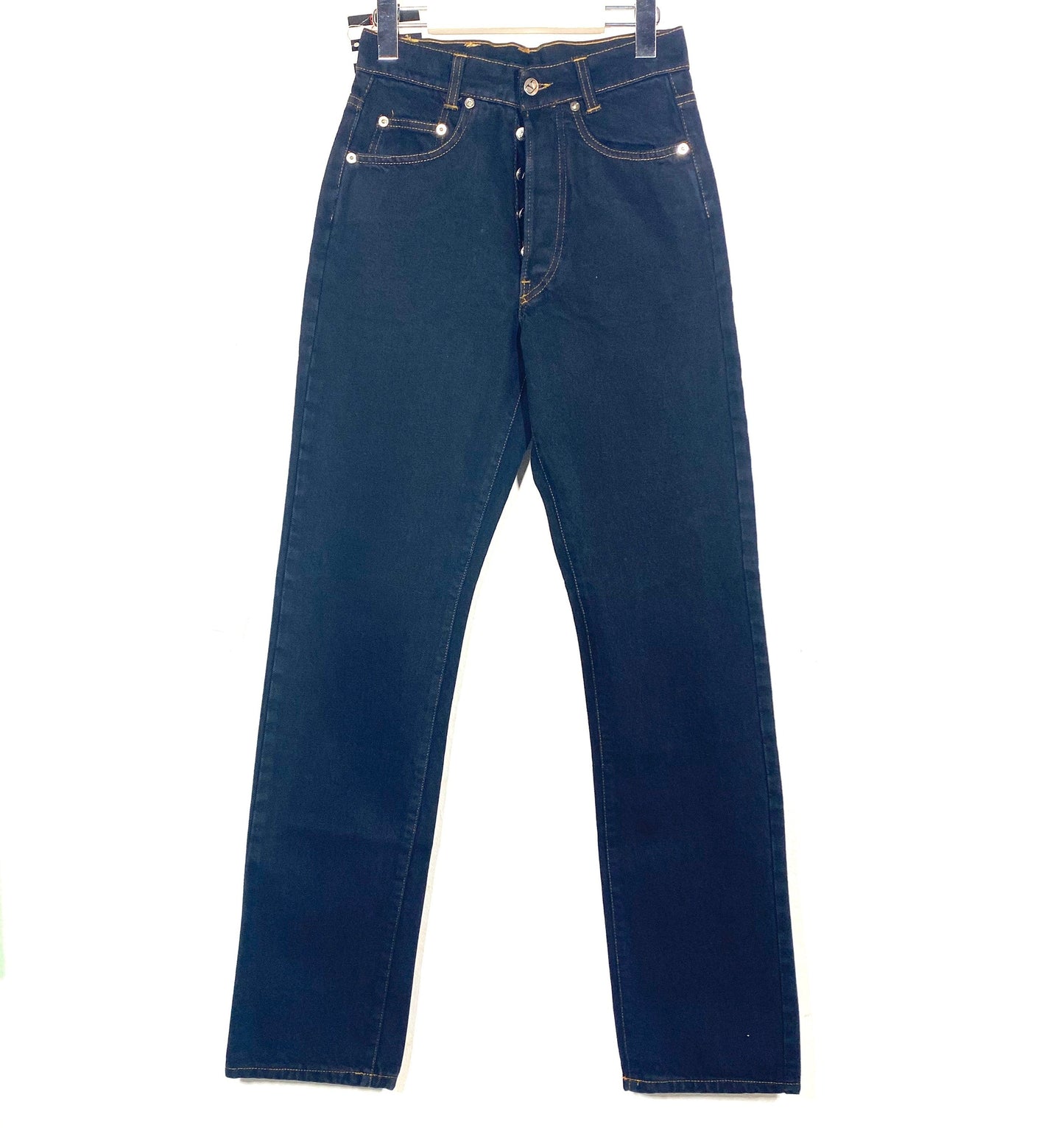 Valentino 90s NOS black denim jeans trousers, available in sizes 28 and 30