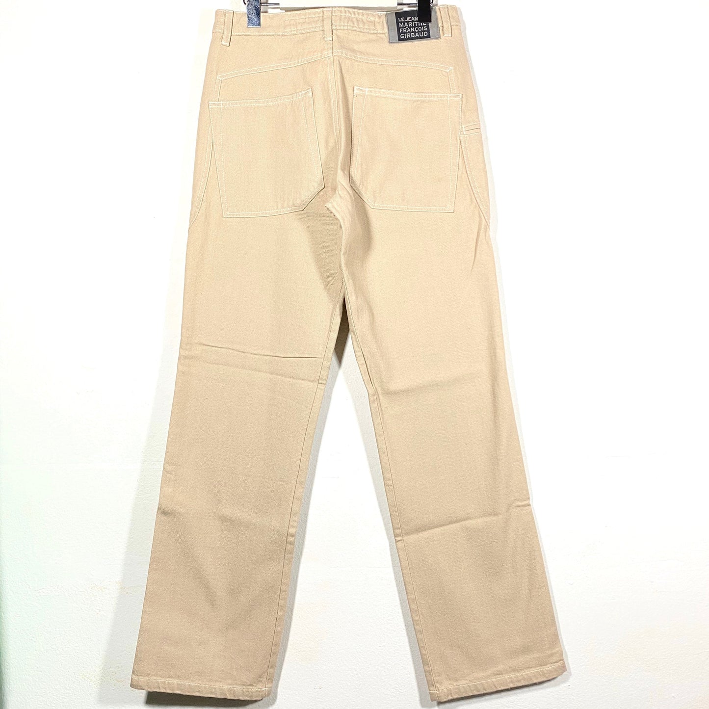 Marithe F. Girbaud vintage beige cargo trousers with pencil pocket, NWT 90s