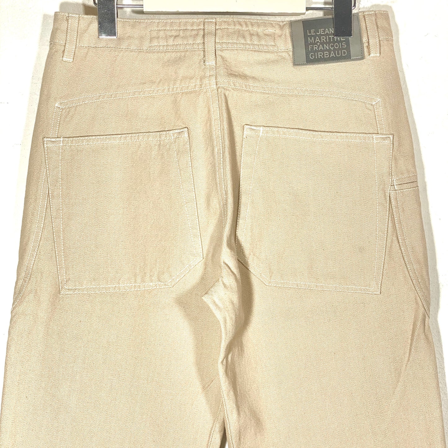 Marithe F. Girbaud vintage beige cargo trousers with pencil pocket, NWT 90s