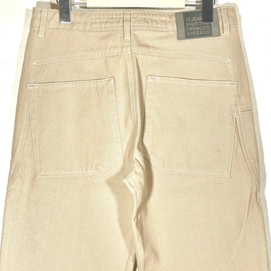 Marithe F. Girbaud vintage beige cargo trousers with pencil pocket, NWT 90s