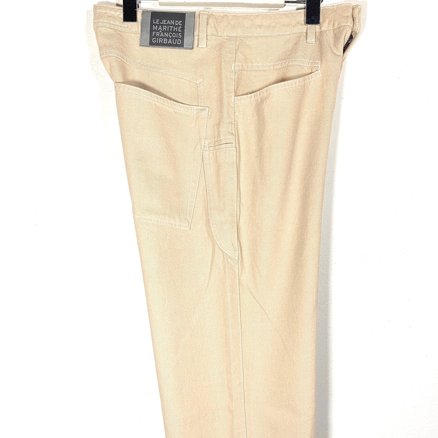 Marithe F. Girbaud vintage beige cargo trousers with pencil pocket, NWT 90s