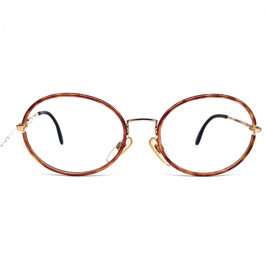 Junge Linis 133 classic round brown cello tortoise eyeglasses frames, 1980s NOS