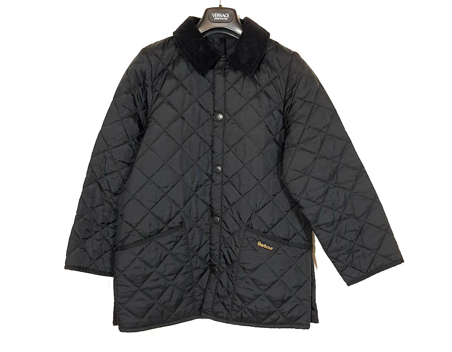 Quilted padded black jacket by Barbour