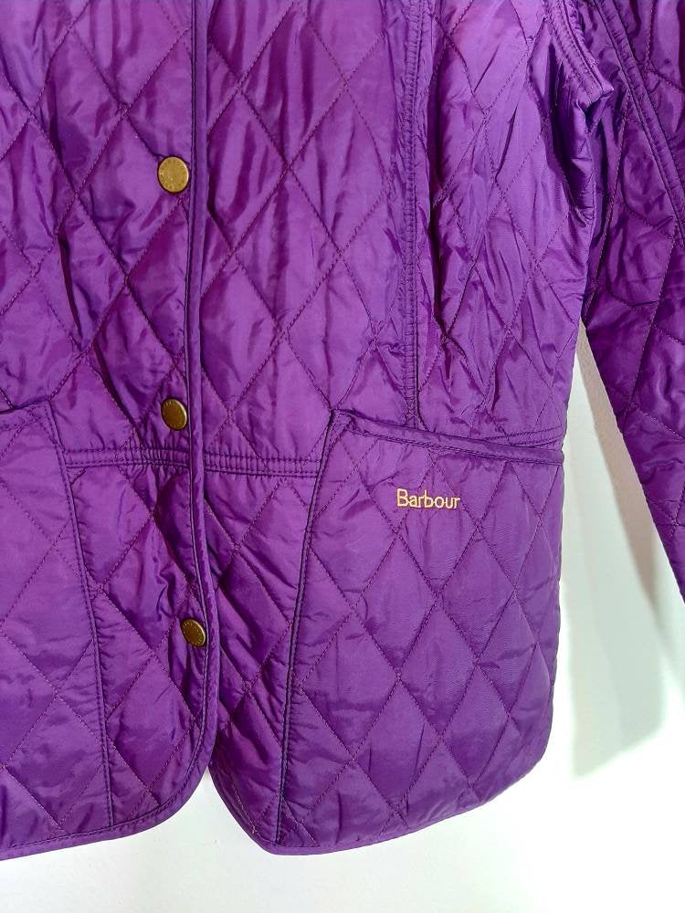 Quilted padded purple jacket by Barbour