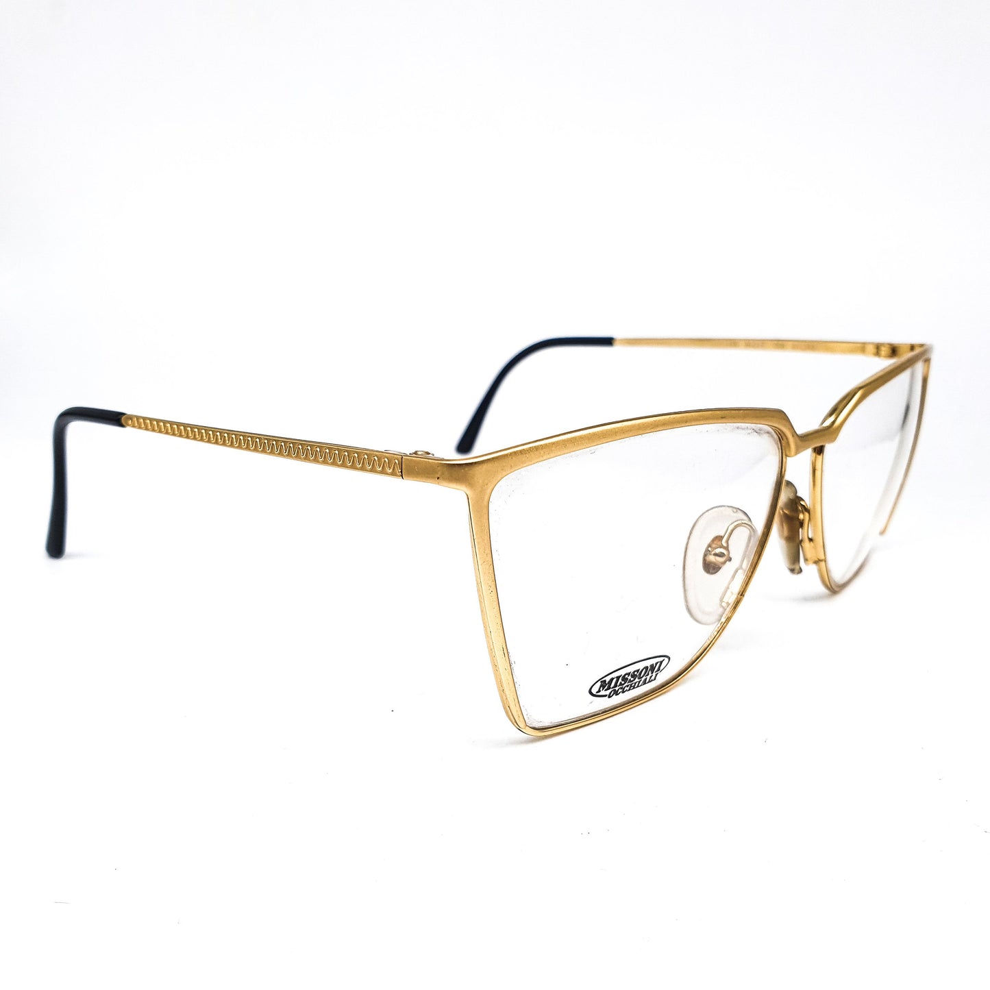 Missoni M317 oversized gold square cateye eyeglasses frames, 1980s NOS Italy