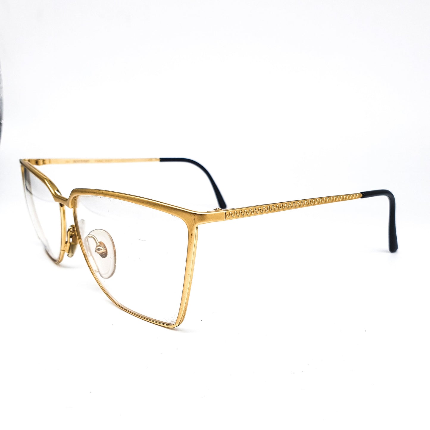 Missoni M317 oversized gold square cateye eyeglasses frames, 1980s NOS Italy