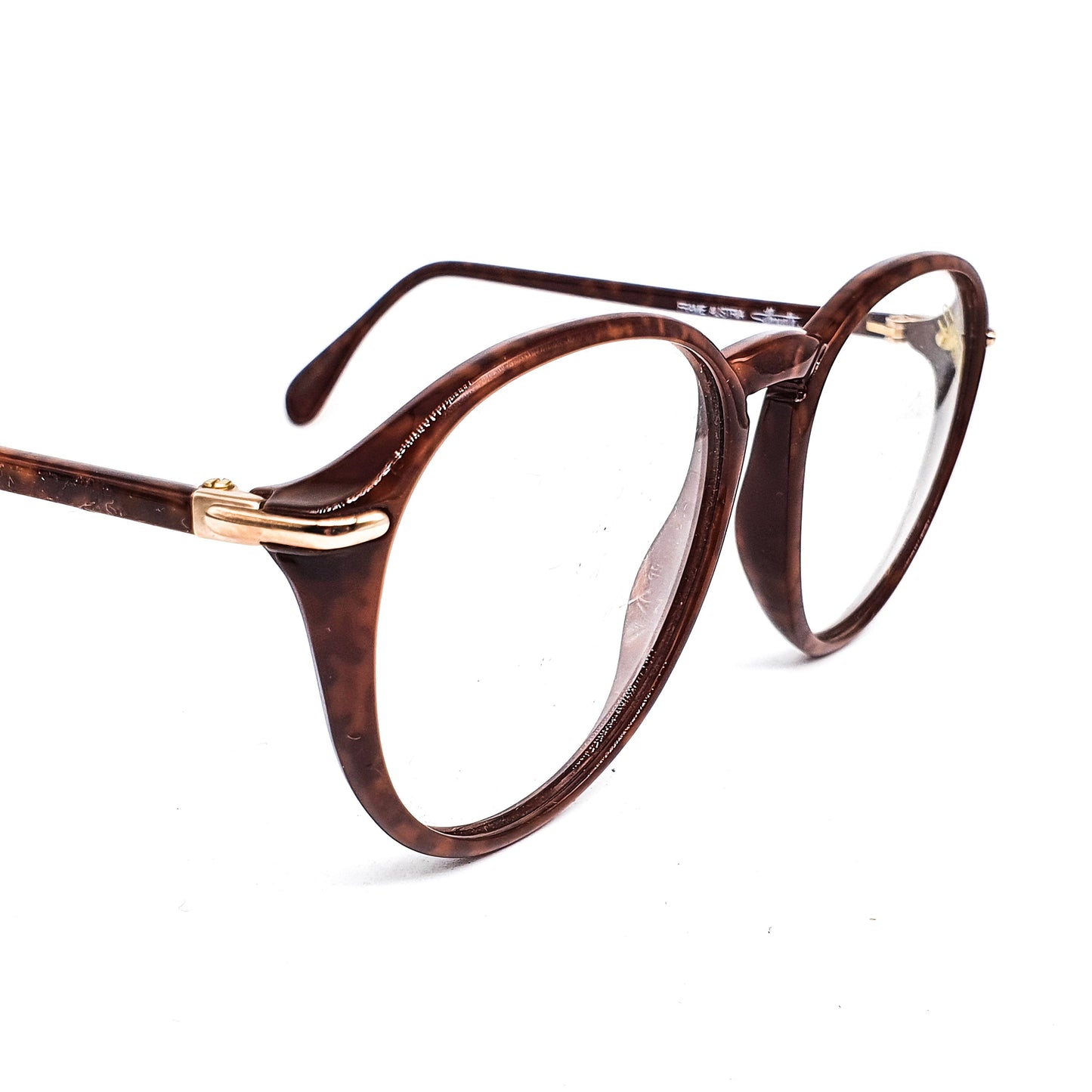 Silhouette 2706 iconic round dark brown tortoise pantos eyeglasses frames, 1990s NOS Austria