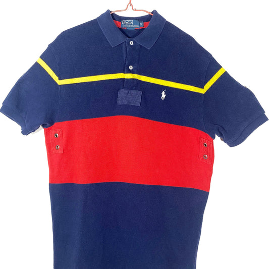 Polo Ralph Lauren piquet blue/red/yellow striped polo shirt, 90s in mint conditon