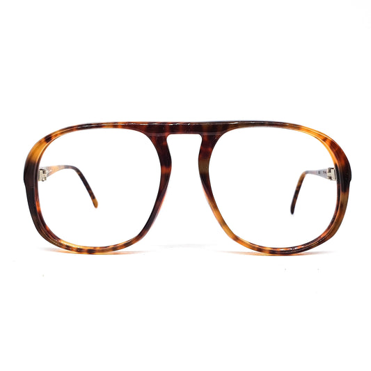 Errebi gents 1970s NOS oversized square eyeglasses hand made Italy in brown tortoise cellulose acetate, geeky and classic